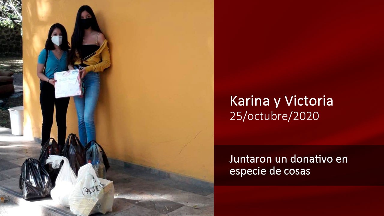 Karina y Victoria realizaron donativo a Casa Betti